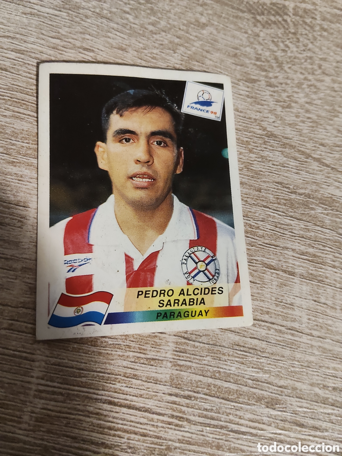 Fu&szlig;ball-Sticker: Panini mundial Francia 98 270 Pedro Alcides Sarabia Paraguay