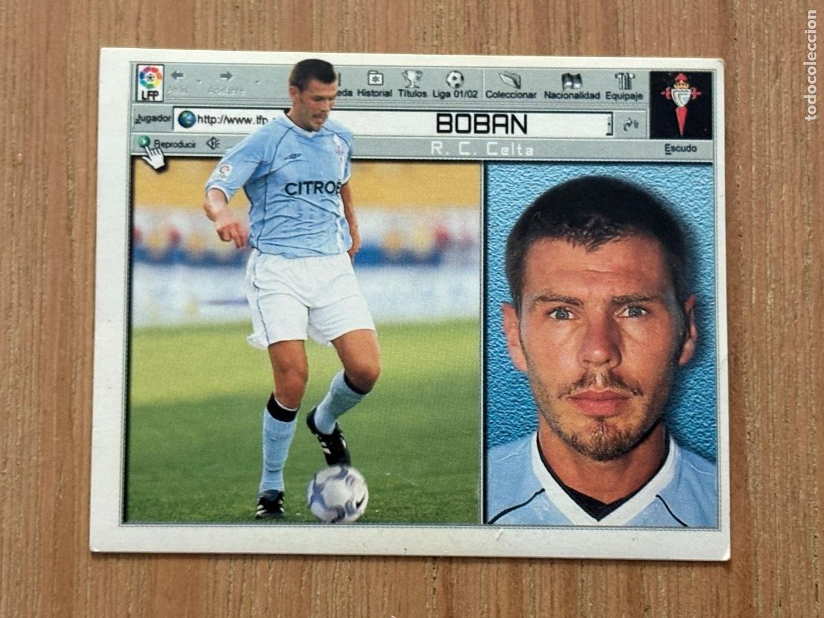 Cromos de f&uacute;tbol: 37. CROMO SIN PEGAR FICHAJE N 23 BOBAN RC CELTA VIGO CROACIA LIGA ESTE 2001-02 LIGA 01-02