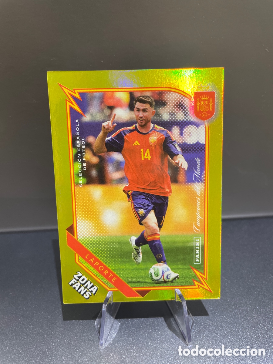 Cromos de f&uacute;tbol: Laporte KO34 Kromix Gold Zona Fans Pasion Espa&ntilde;a Panini Club 2026 Seleccion Espa&ntilde;ola