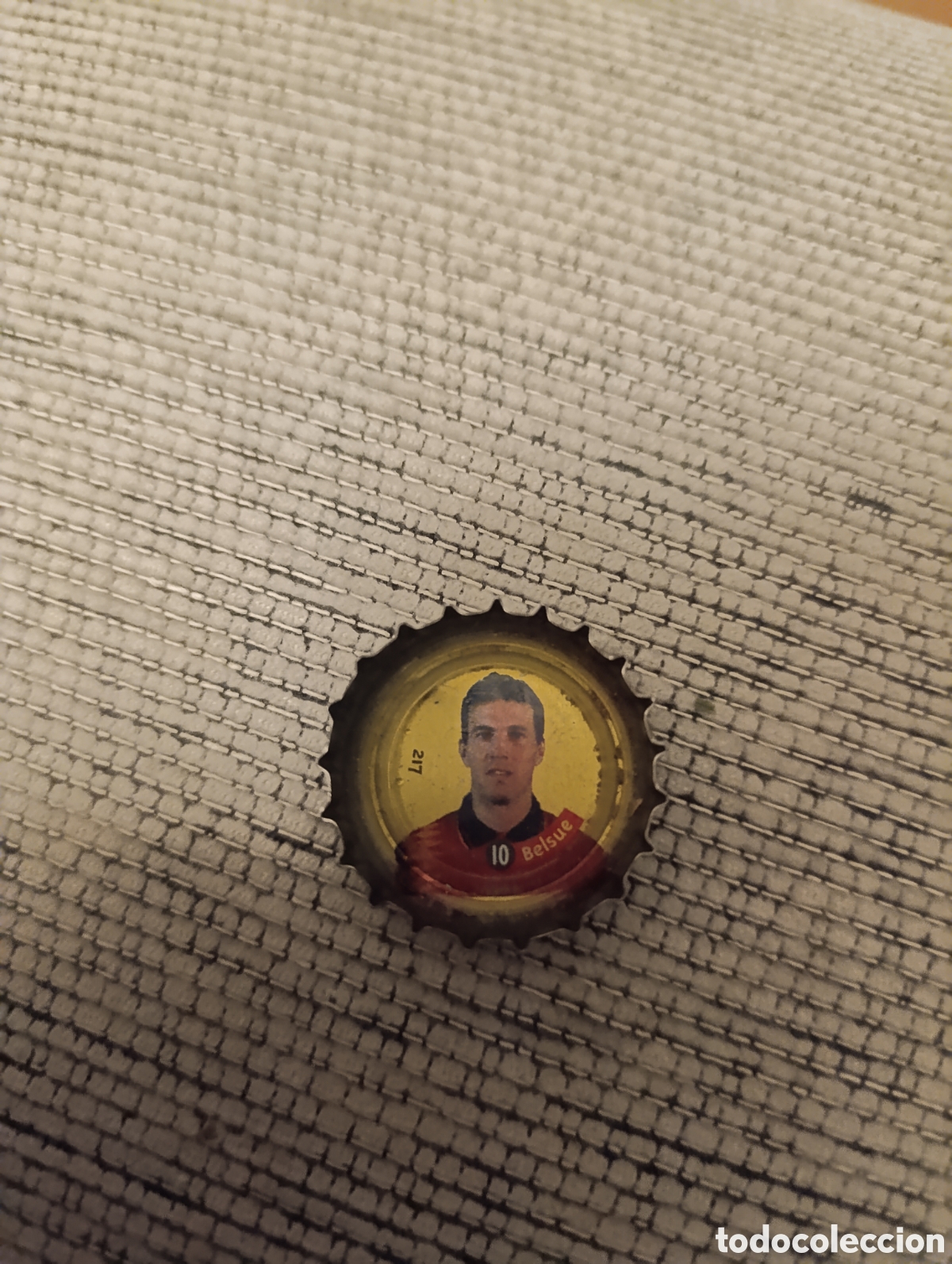 Cromos de f&uacute;tbol: Chapa Coca Cola Selecci&oacute;n Espa&ntilde;ola de Futbol n 10 Belsue