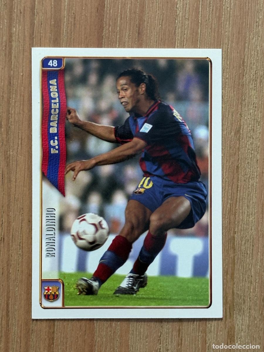 Figurine di Calcio: 37. CROMO N&ordm; 48 RONALDINHO BARCELONA MUNDICROMO 2004-05 04-05
