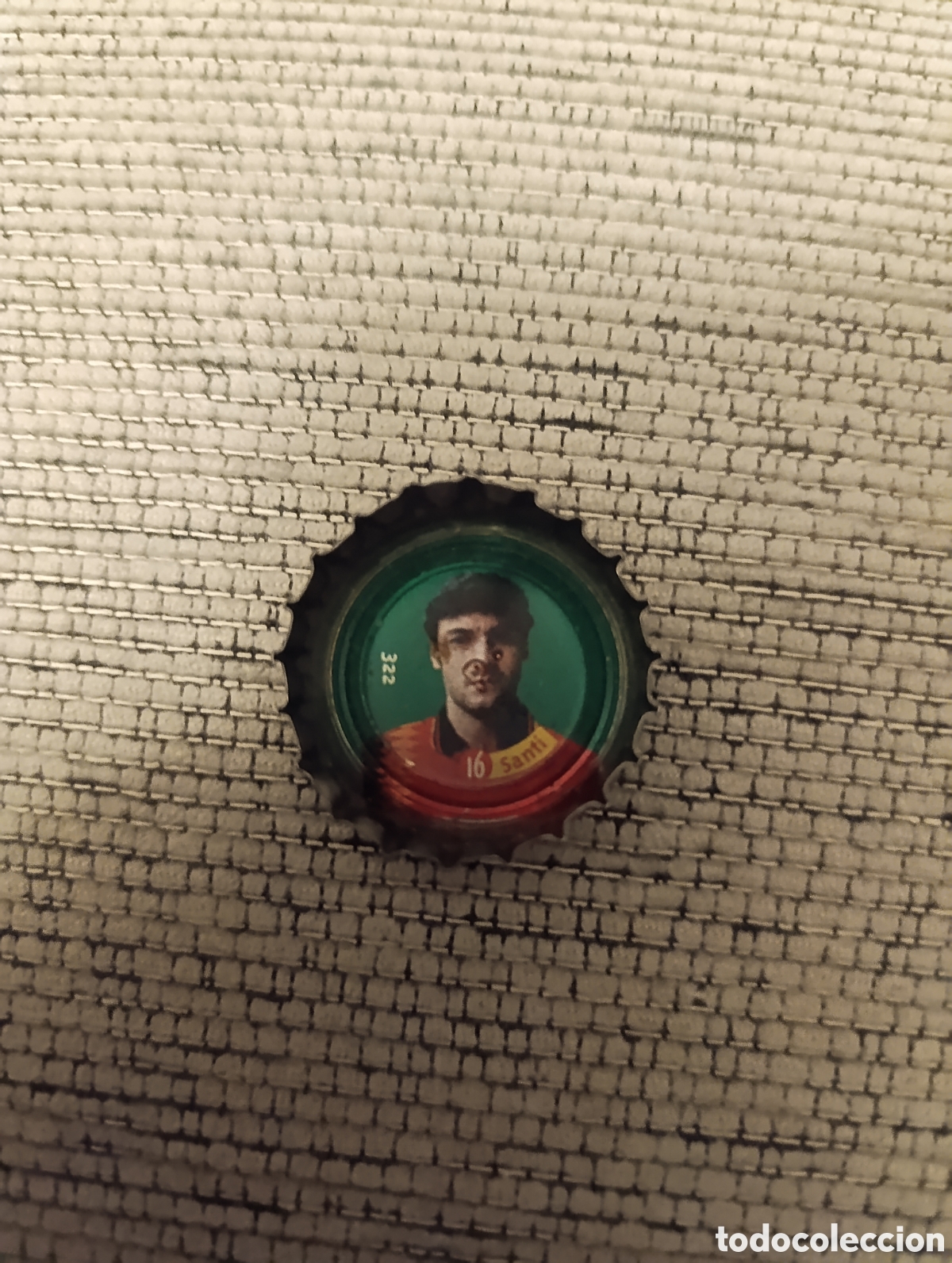 Cromos de f&uacute;tbol: Chapa Coca Cola Selecci&oacute;n Espa&ntilde;ola de Futbol n 16 Santi