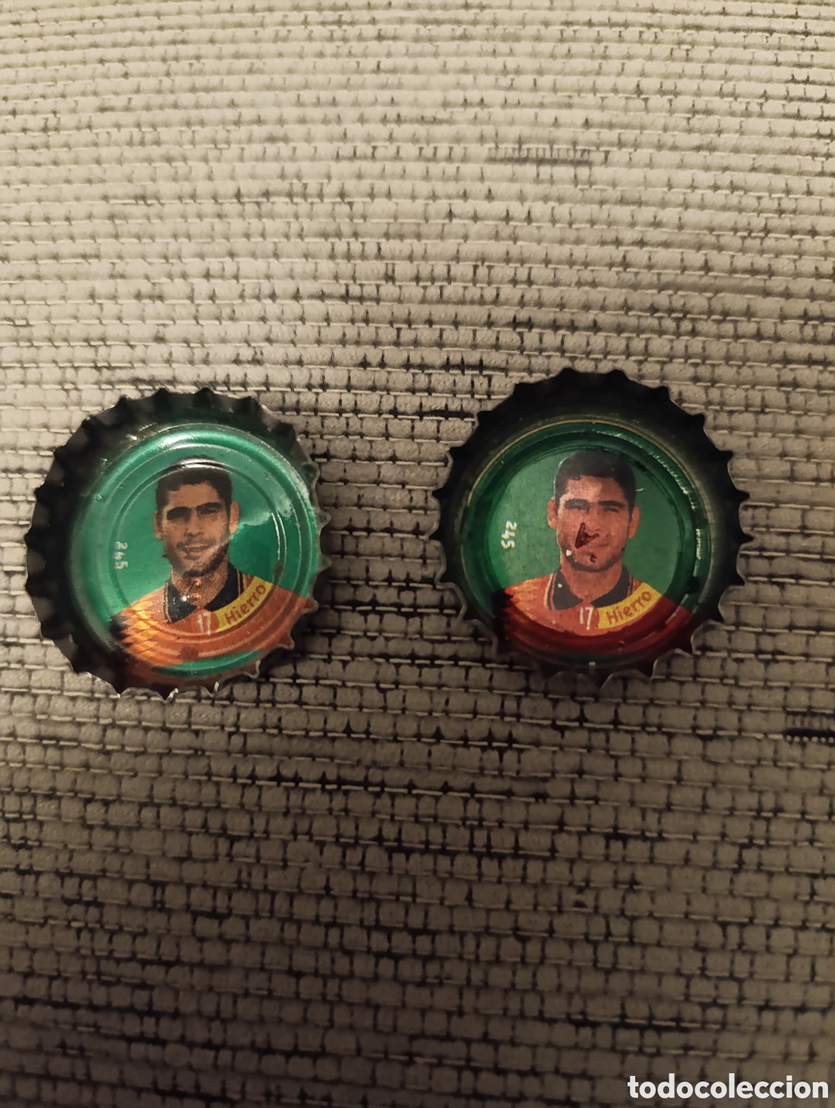 Cromos de f&uacute;tbol: Chapa Coca Cola Selecci&oacute;n Espa&ntilde;ola de Futbol n 17 Hierro