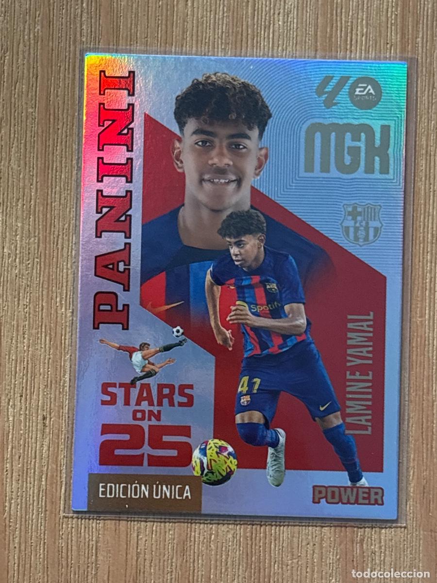 Cromos de f&uacute;tbol: CROMO LAMINE YAMAL N P449 BARCELONA POWER STARS ON 25 EDICION UNICA MGK MEGACRACKS LIGA