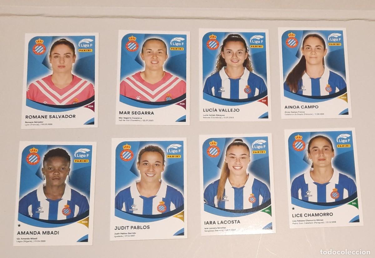 Cromos de f&uacute;tbol: 8 unid Liga Femenina F, RCD Espanyol 2024