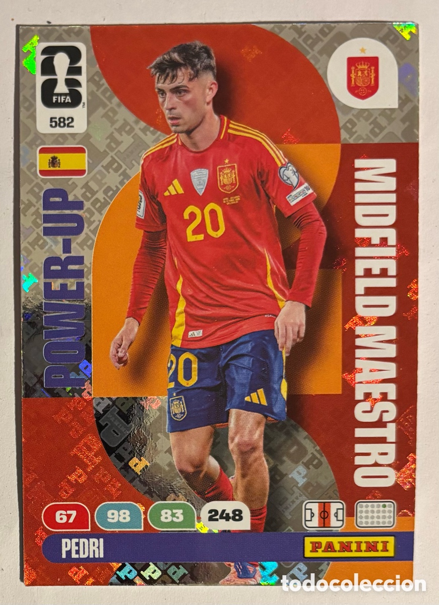 Cromos de f&uacute;tbol: PEDRI (ESPA&Ntilde;A). CARTA POWER-UP MIDFIELD MAESTRO PANINI ANDRENALYN FIFA WORLD CUP 2026. #582