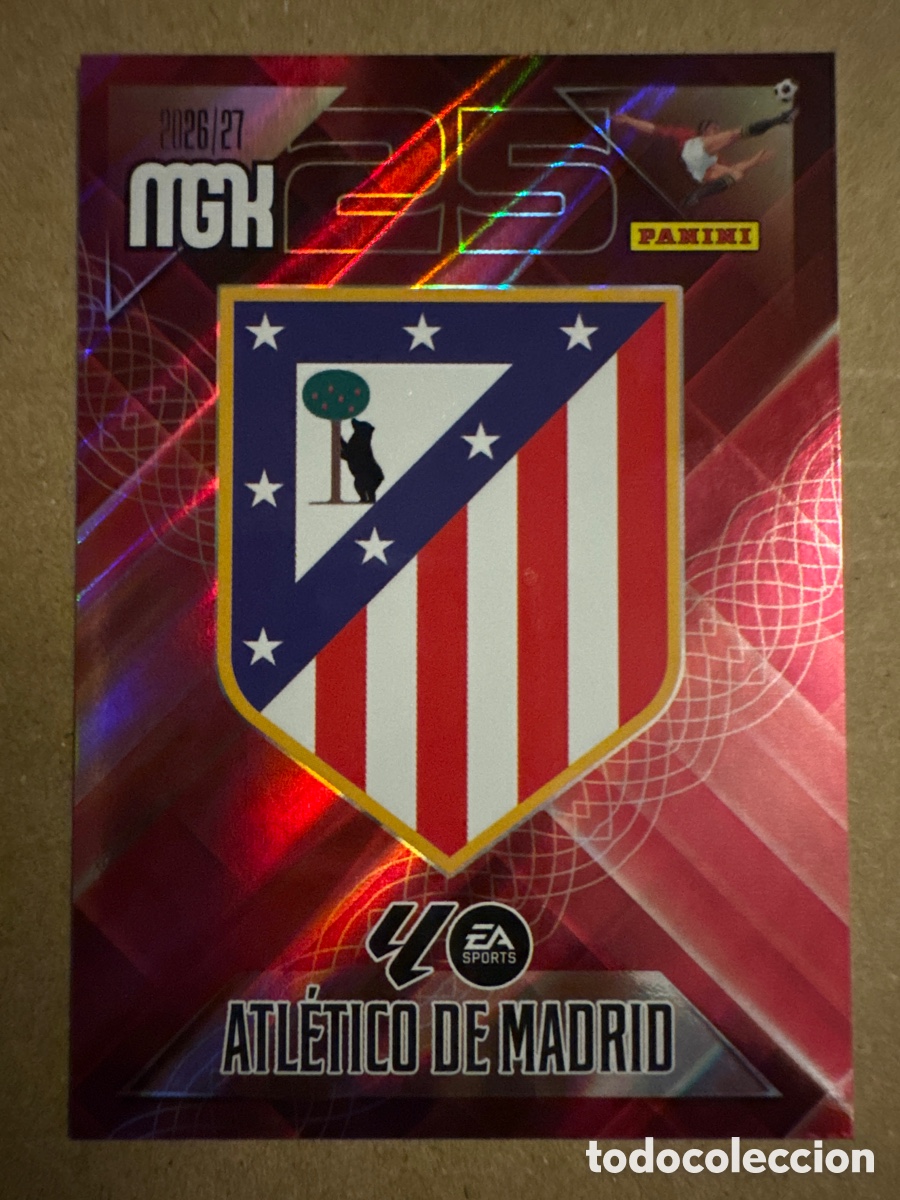 Cromos de f&uacute;tbol: # 55 Escudo Atl&eacute;tico de Madrid Megacracks 26 27 2026 2027