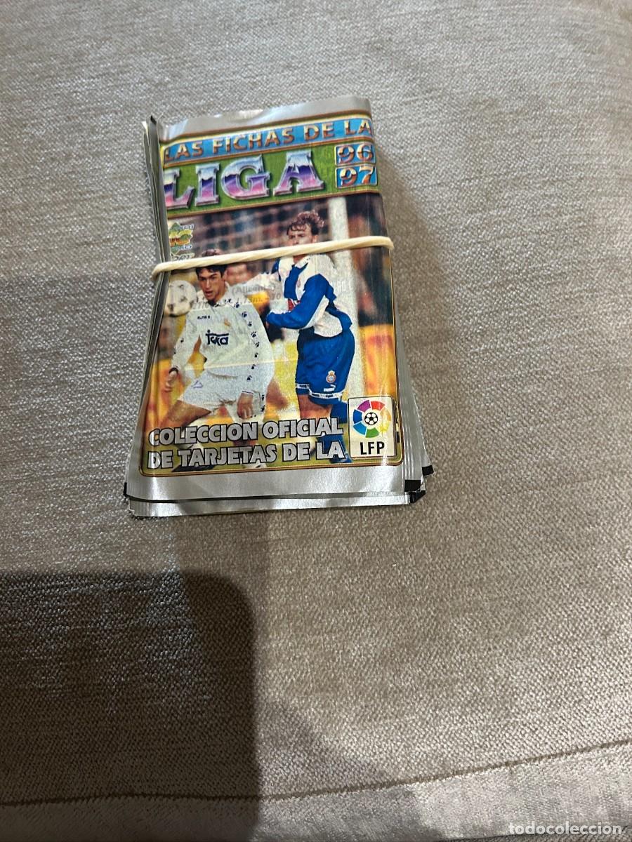 Cromos de f&uacute;tbol: 4 sobres mundicromo liga 96 97 sin abrir nuevos