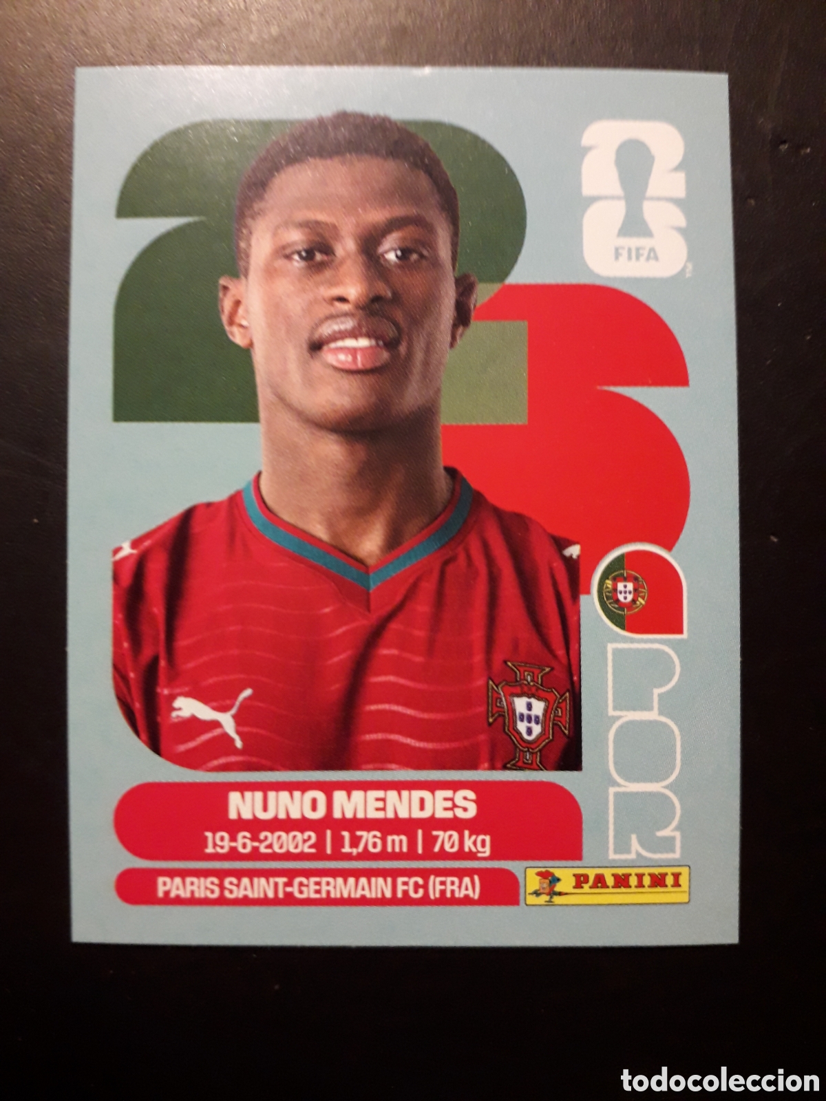 Cromos de f&uacute;tbol: NUNO MENDES PORTUGAL POR 7 MUNDIAL F&Uacute;TBOL 2026 FIFA WORLD CUP PANINI SIN PEGAR PEDIDO M&Iacute;NIMO 3&euro;