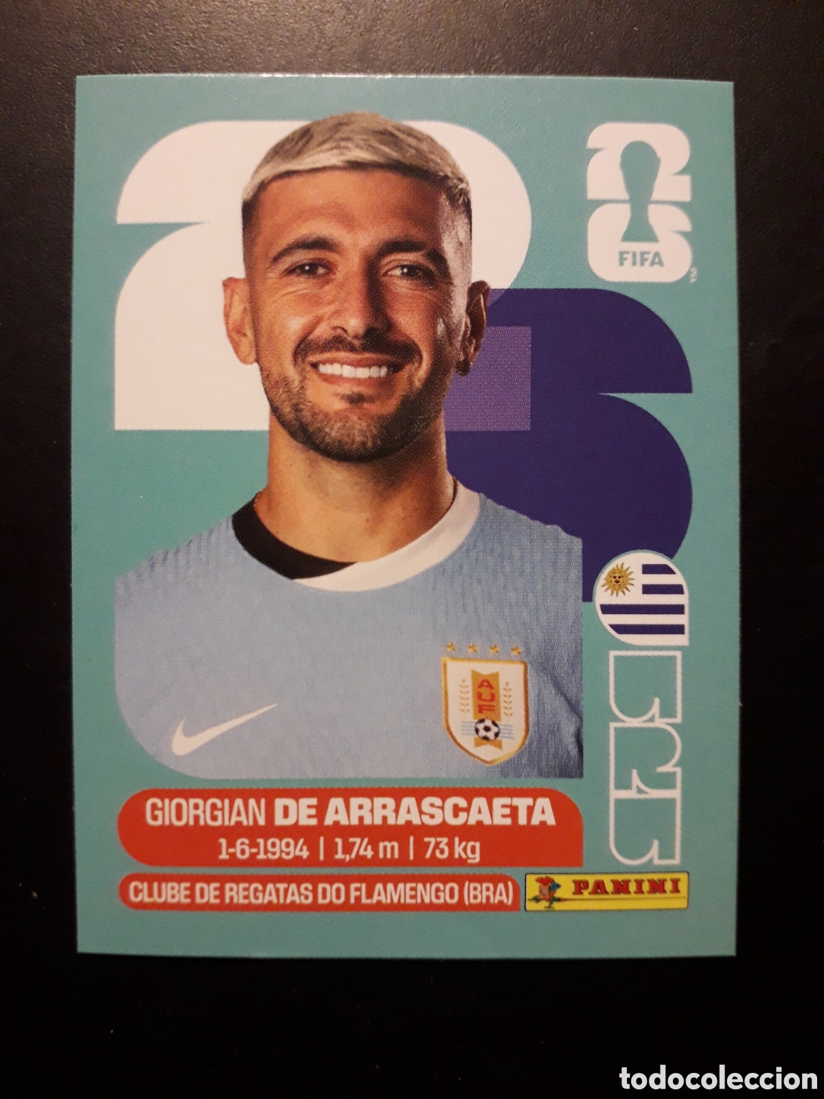 Cromos de f&uacute;tbol: DE ARRASCAETA URUGUAY URU 11 MUNDIAL F&Uacute;TBOL 2026 FIFA WORLD CUP PANINI SIN PEGAR PEDIDO M&Iacute;NIMO 3&euro;