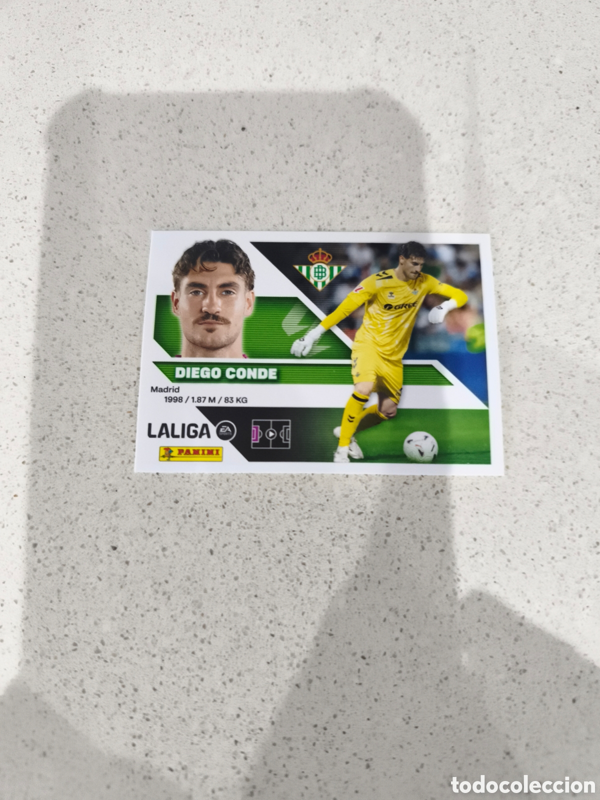 Cromos de f&uacute;tbol: CROMO N&Uacute;MERO 4 BIS COLOCA DIEGO CONDE BETIS. LIGA ESTE 26/27. PANINI. SEGUNDA EDICI&Oacute;N.