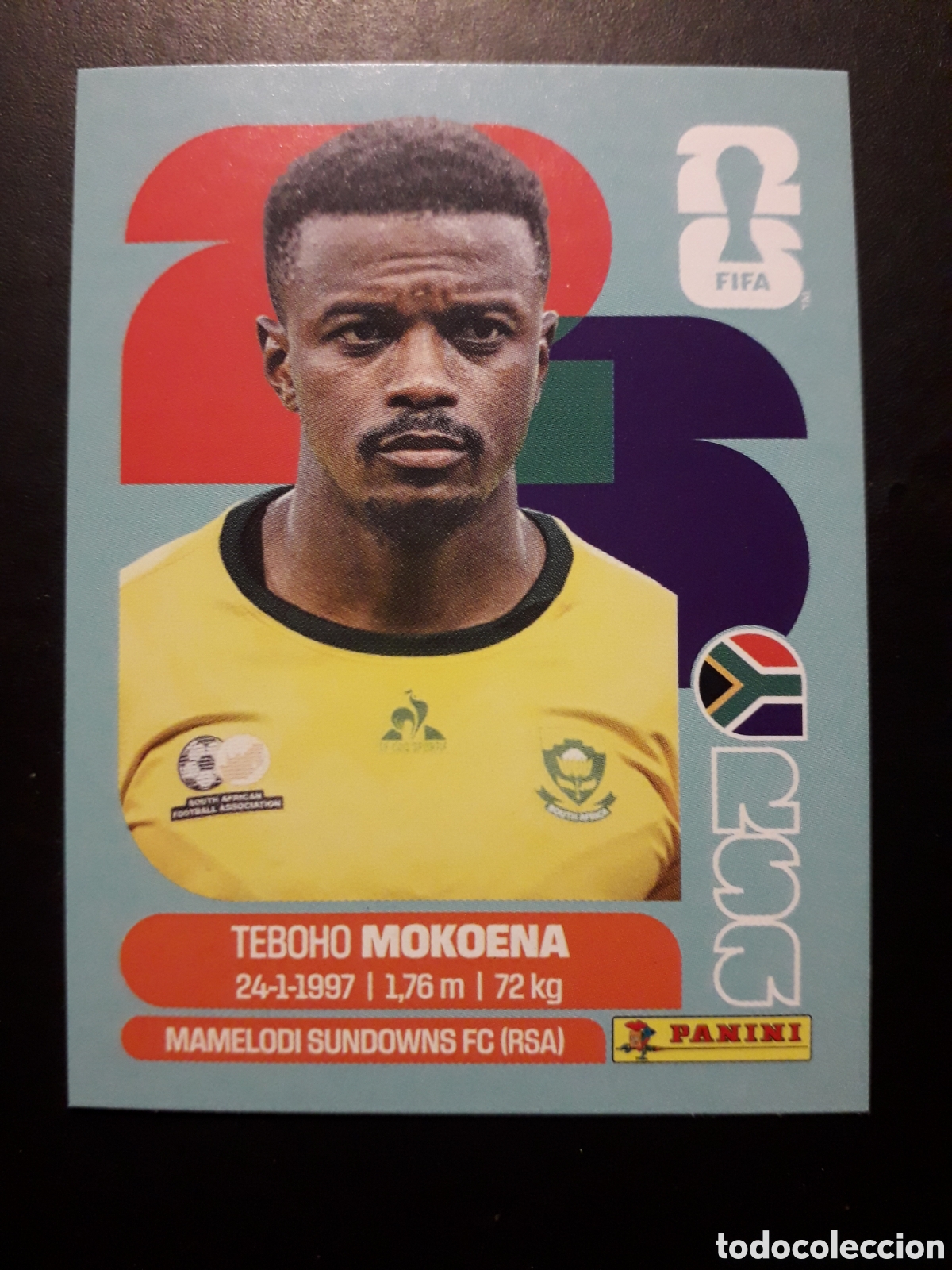 Cromos de f&uacute;tbol: MOKOENA SUD&Aacute;FRICA RSA 11 MUNDIAL F&Uacute;TBOL 2026 FIFA WORLD CUP PANINI SIN PEGAR PEDIDO M&Iacute;NIMO 3&euro;