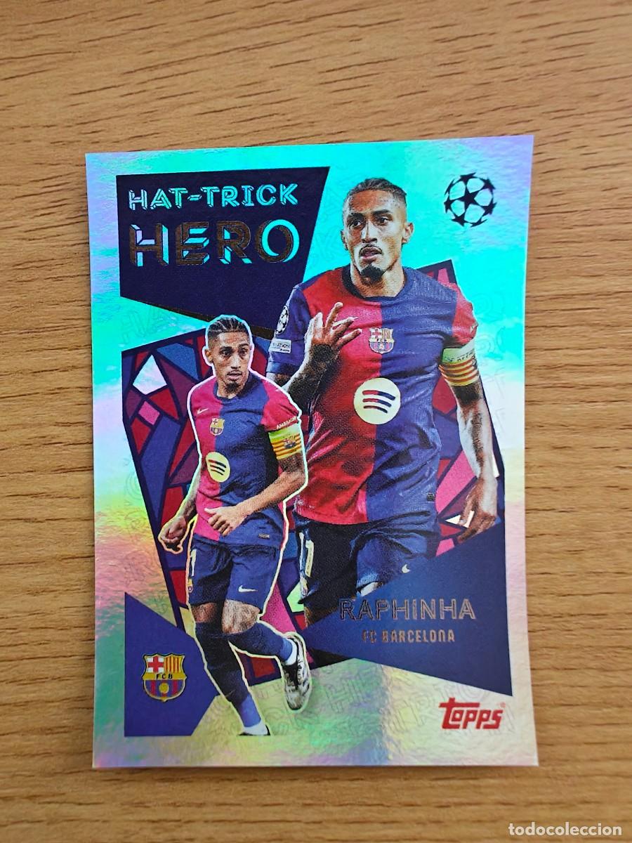 Cromos de Futebol: Raphinha 40 Topps UEFA Champions League Sticker 25 26 Hat Trick Hero Legend FC Barcelona 2025 2026