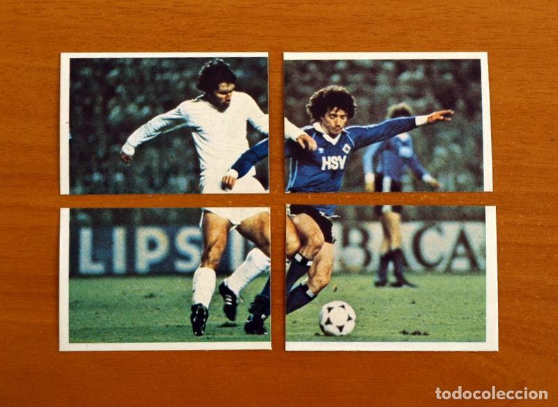 Cromos de f&uacute;tbol: Futbolistas en Acci&oacute;n - 34-35-36-37 Keegan y Santillana - Este Liga 1980-1981, 80-81 - Nunca pegado