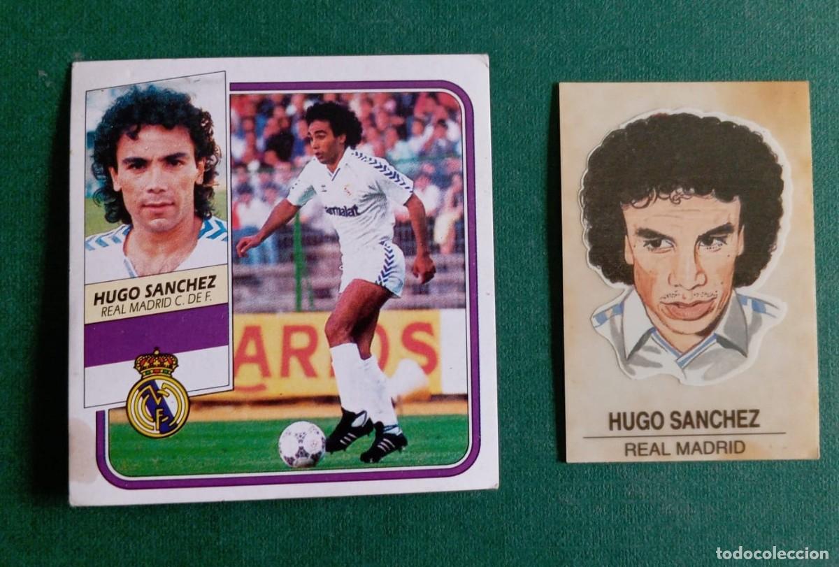 Football Stickers: Liga Este F&uacute;tbol 1989 1990 89 90 Hugo S&aacute;nchez Real Madrid + HUGO S&Aacute;NCHEZ BOLLYCAO Caricatura