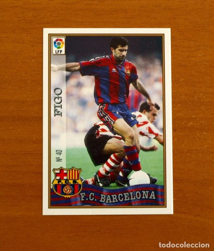 Cromos de f&uacute;tbol: Barcelona - N&ordm; 40 Figo - Mundicromo ficha de la Liga 1997-1998, 97-98