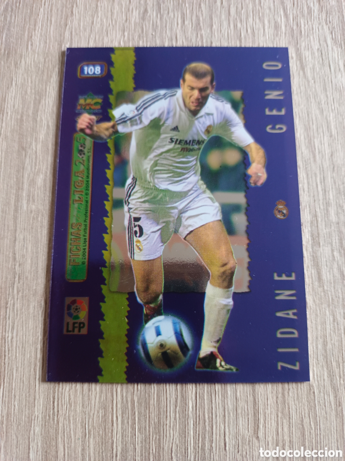 Cromos de f&uacute;tbol: ZINEDINE ZIDANE REAL MADRID.MUNDICROMO 2004-2005. N 108.EXCELENTE ESTADO