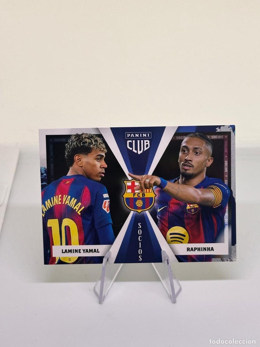 Cromos de f&uacute;tbol: Lamine Yamal Raphinha FC Barcelona Panini Club Socios 2025 26