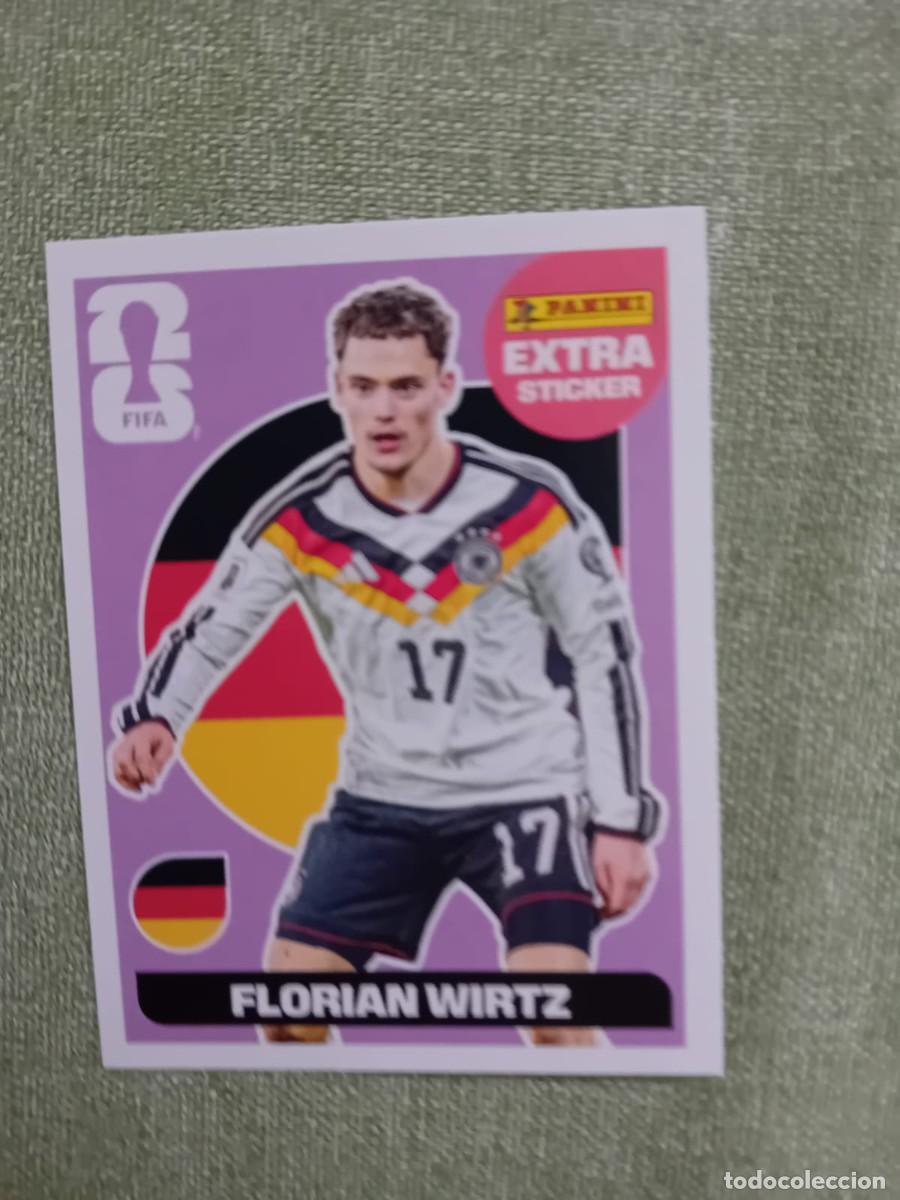 Cromos de f&uacute;tbol: FLORIAN WIRTZ ALEMANIA BASE MORADO EXTRA STICKER MUNDIAL 2026