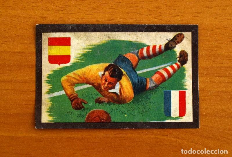 Cartes &agrave; collectionner de Football: Partidos Internacionales - Serie A N&ordm; 14 - Espa&ntilde;a 8-Francia 1 - A&ntilde;o 1929 - Chocolates Tupinamba