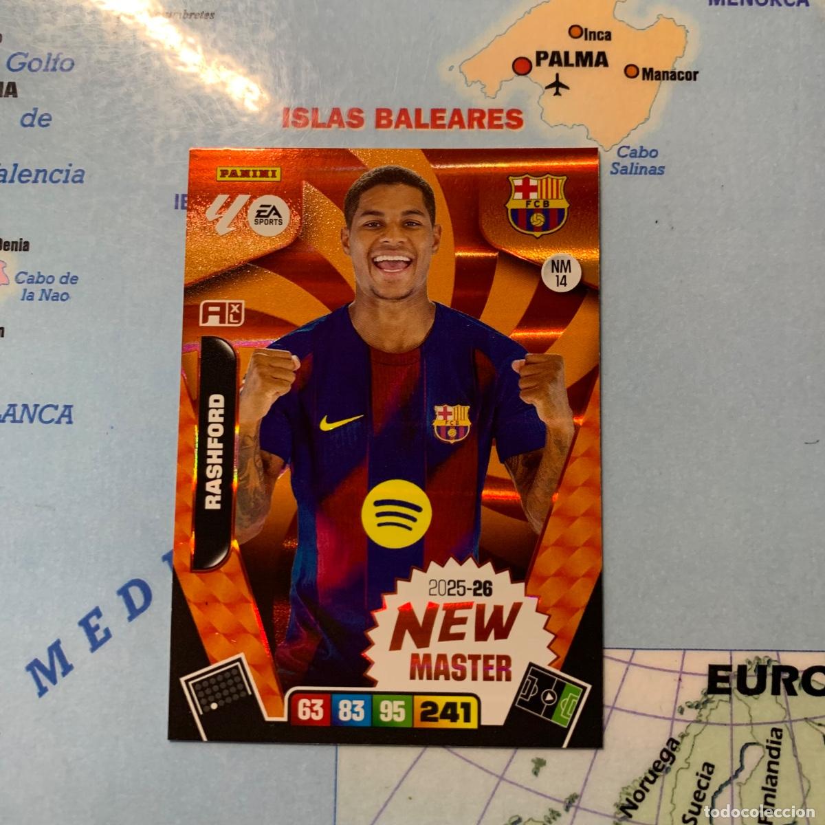 Cromos de f&uacute;tbol: Rashford New Master n&uacute;mero 14 del Barcelona cromo adrenalyn XL 25-26 2025-2026