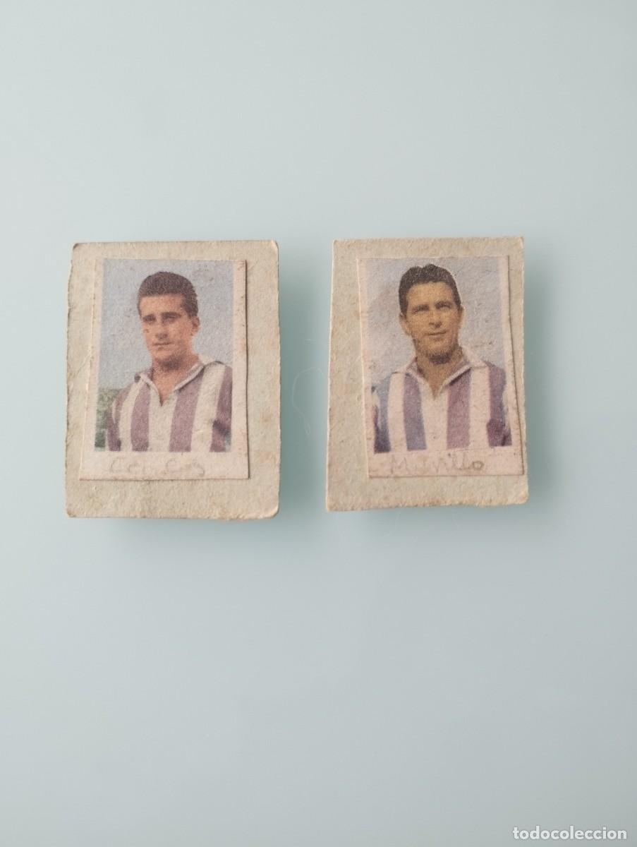 Cromos de f&uacute;tbol: Lote 2 cromos vintage del Valladolid, temporada 1953-1954 Lasala y Carlos