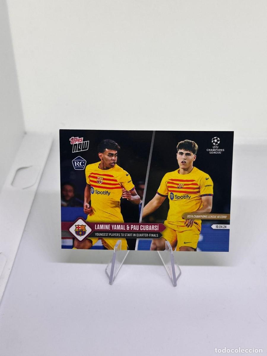 Cromos de f&uacute;tbol: Rookie Lamine Yamal / Pau Cubarsi 114 FC Barcelona Topps Now 2023 24