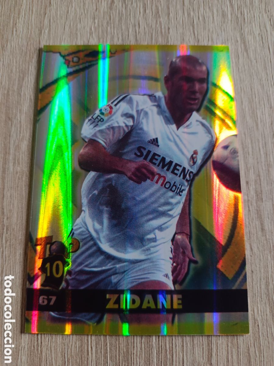Fu&szlig;ball-Sticker: ZINEDINE ZIDANE REAL MADRID 2004-2005 TOP MUNDICROMO DORADO N 67. EXCELENTE ESTADO