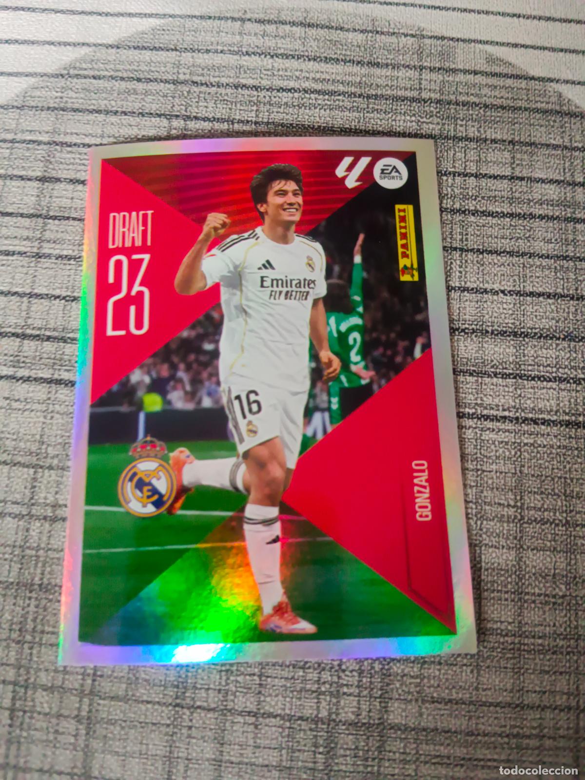 Cromos de f&uacute;tbol: TEMPORADA 2026 2027 26 27 DRAFT 23 N&ordm;9 9 GONZALO REAL MADRID NUEVO