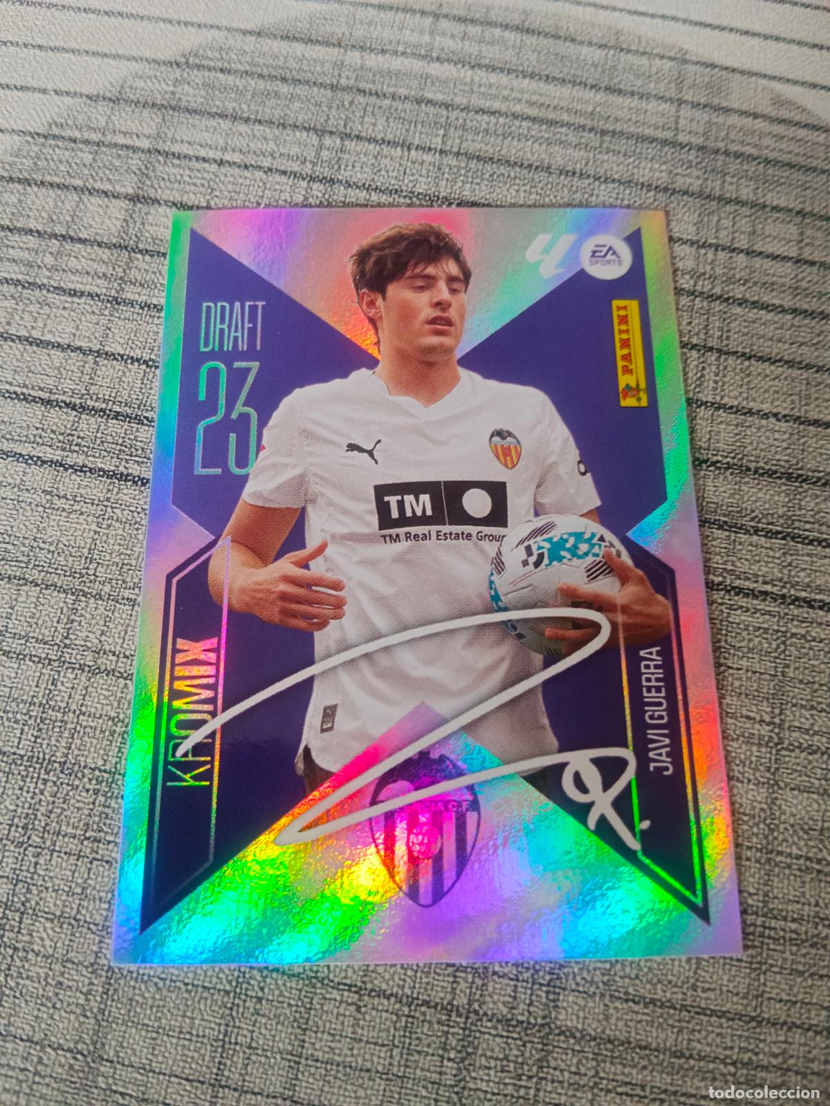 Cromos de f&uacute;tbol: TEMPORADA 2026 2027 26 27 KROMIX DRAFT 23 N&ordm;12 12 JAVI GUERRA VALENCIA NUEVO