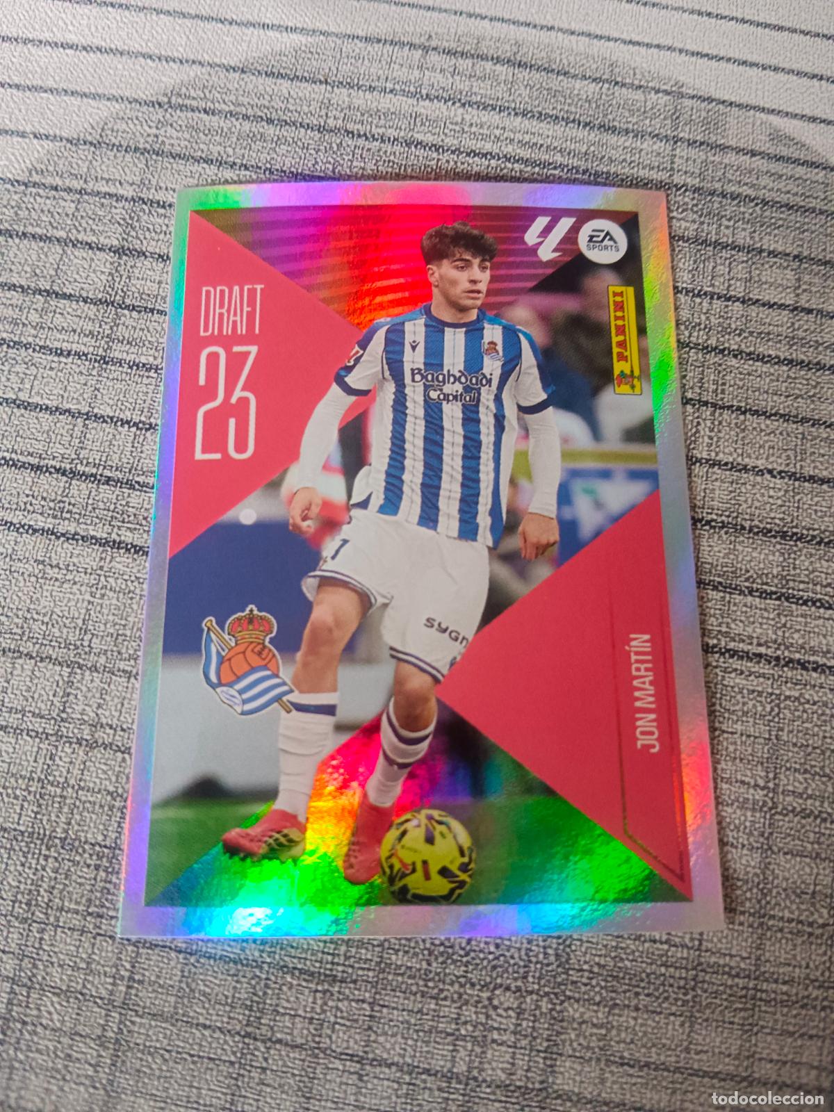 Cromos de f&uacute;tbol: TEMPORADA 2026 2027 26 27 DRAFT 23 N&ordm;13 13 JON MARTIN REAL SOCIEDAD NUEVO