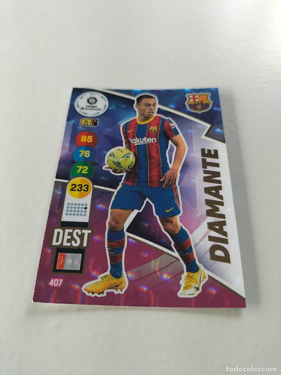 Cromos de f&uacute;tbol: 1 CROMO FICHA PANINI ADRENALYN TEMPORADA 20-21 2020-2021 F.C BARCELONA DEST 407 DIAMANTE