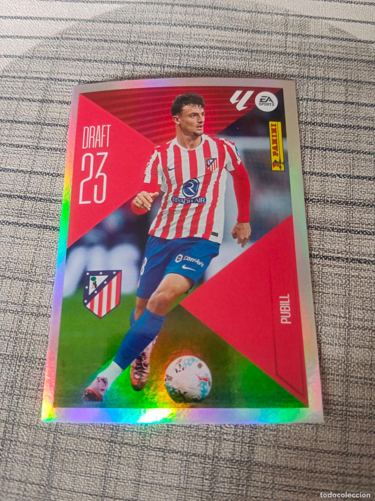 Cromos de f&uacute;tbol: TEMPORADA 2026 2027 26 27 DRAFT 23 N&ordm;19 19 PUBILL ATLETICO DE MADRID NUEVO