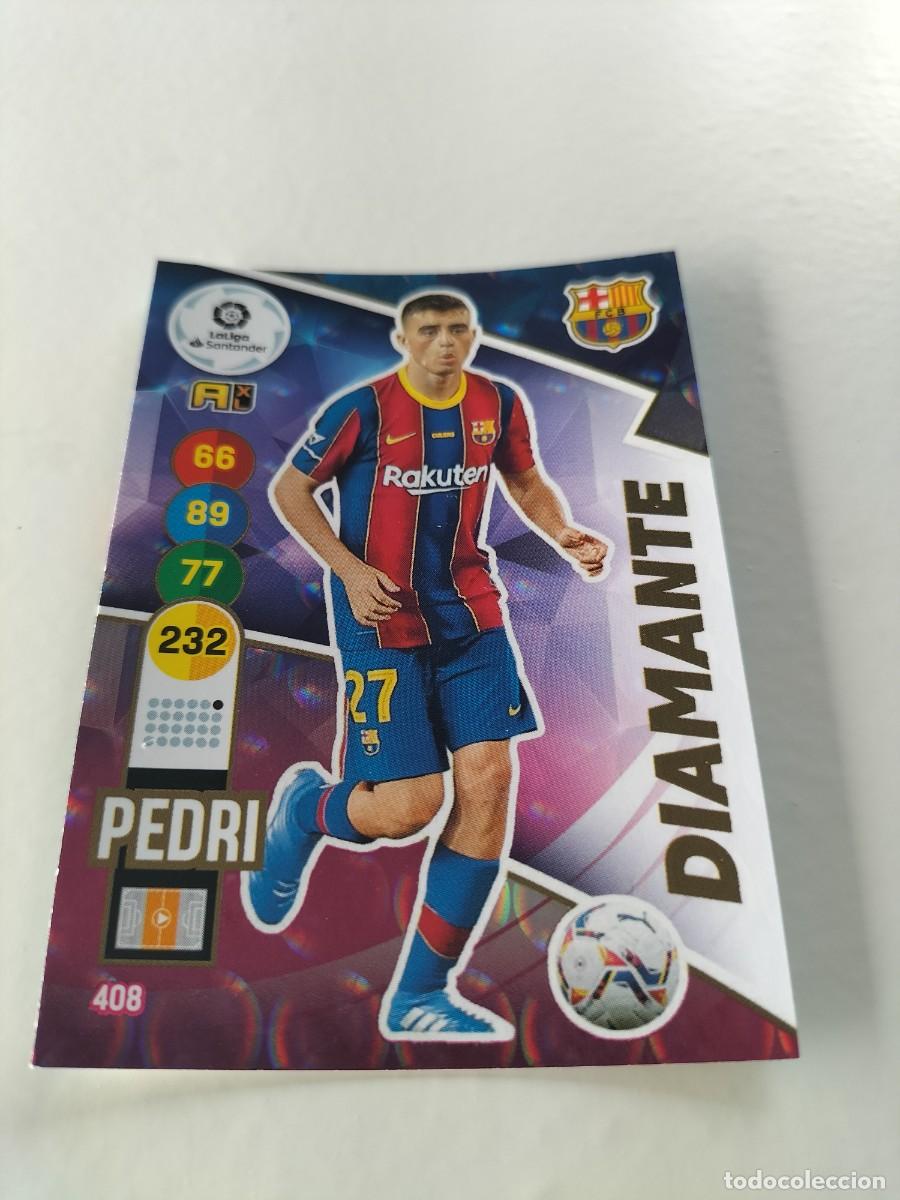 Cromos de f&uacute;tbol: 1 CROMO FICHA PANINI ADRENALYN TEMPORADA 20-21 2020-2021 F.C BARCELONA PEDRI 408 DIAMANTE