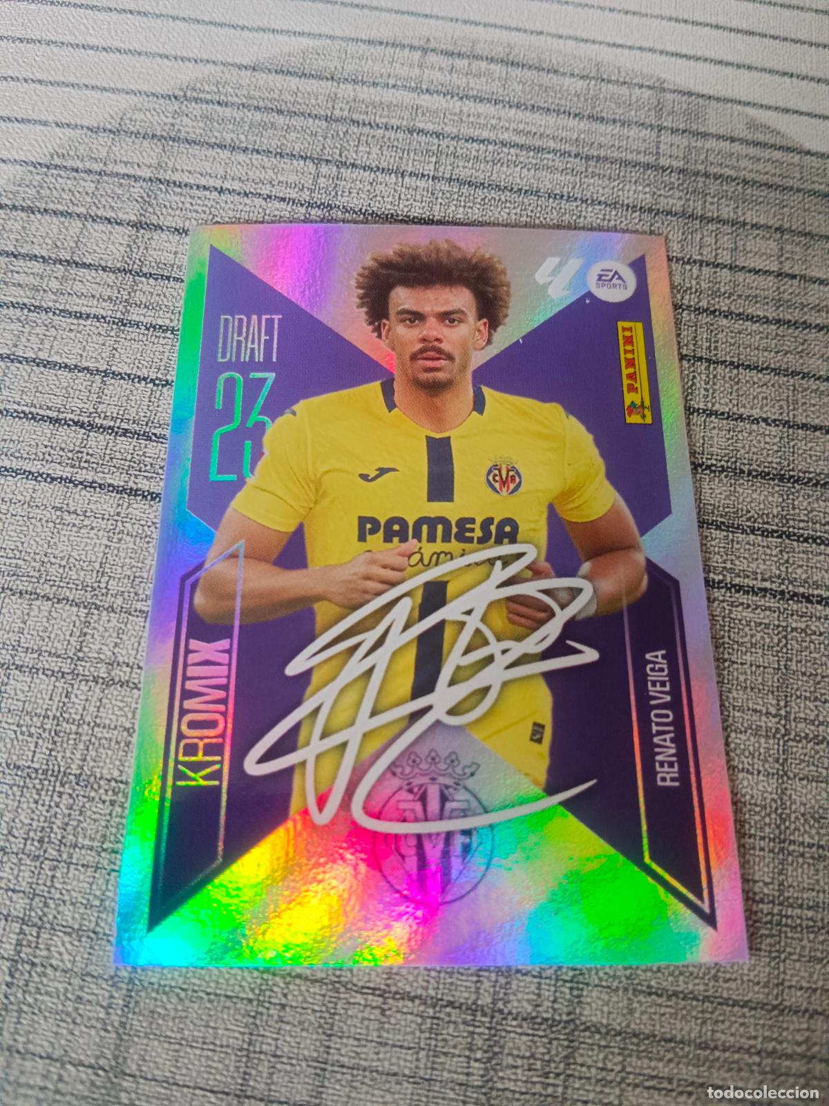 Football Stickers: TEMPORADA 2026 2027 26 27 KROMIX DRAFT 23 N&ordm;20 20 RENATO VEIGA VILLARREAL NUEVO
