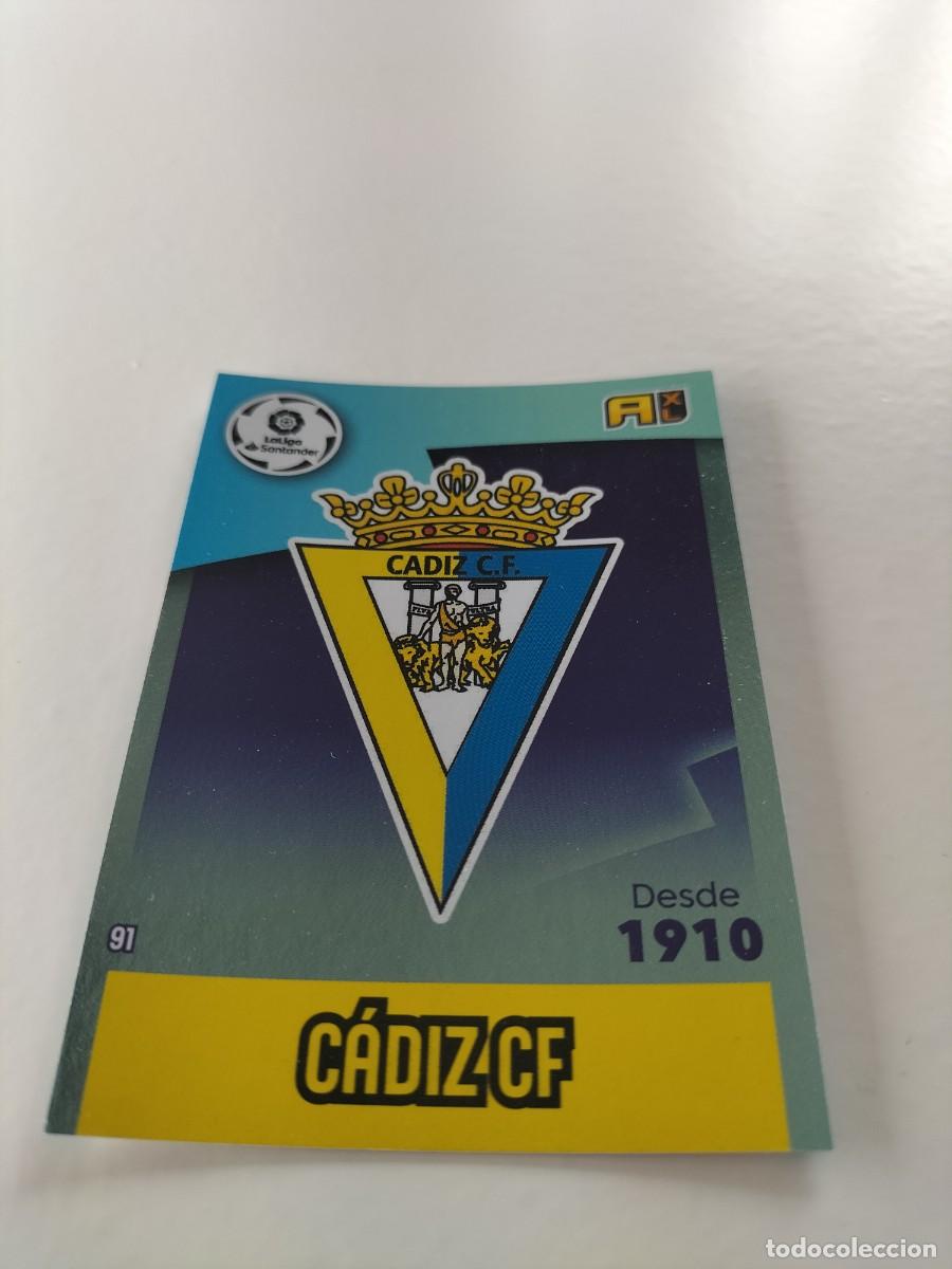 Cromos de f&uacute;tbol: 1 CROMO FICHA PANINI ADRENALYN TEMPORADA 20-21 2020-2021 CADIZ C.F ESCUDO 91