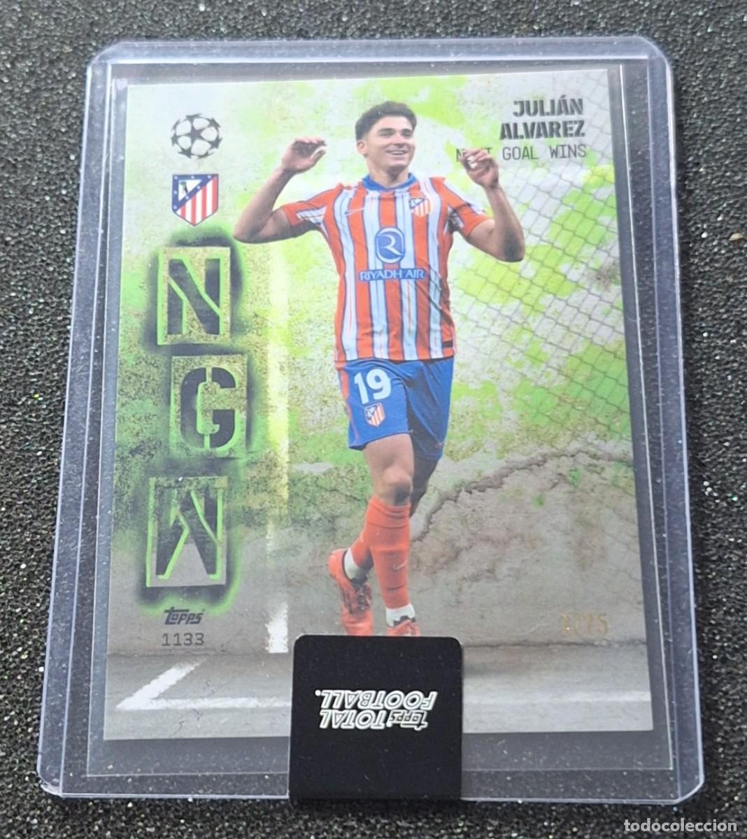 Cromos de f&uacute;tbol: Julian Alvarez Atletico de Madrid Topps Total Football 7/75 Green Next Goal Wins