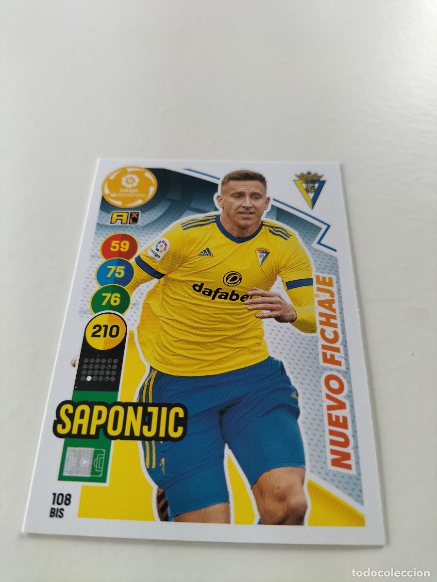 Cromos de f&uacute;tbol: 1 CROMO FICHA PANINI ADRENALYN TEMPORADA 20-21 2020-2021 CADIZ C.F SAPONJIC 108 BIS NUEVO FICHAJE