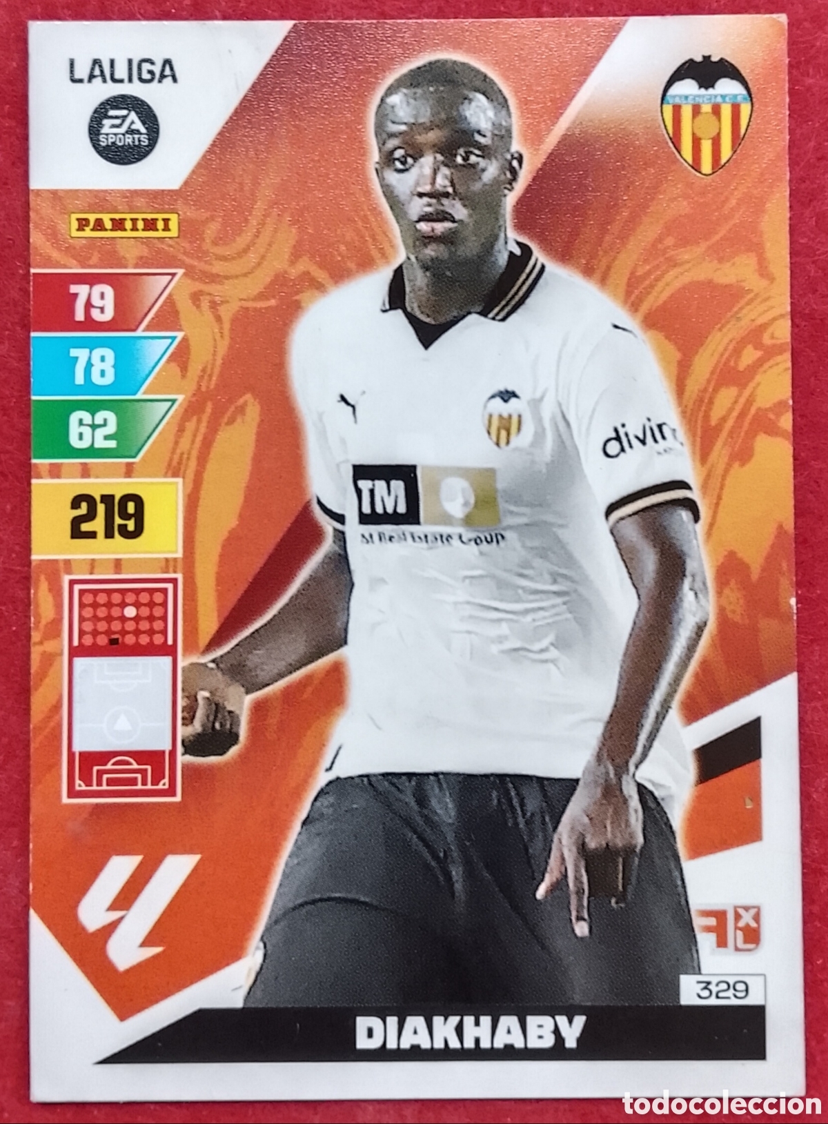 Cromos de f&uacute;tbol: Cromo n&deg; 329 Diakhaby Valencia CF - Panini Adrenalyn XL LaLiga 2023/24