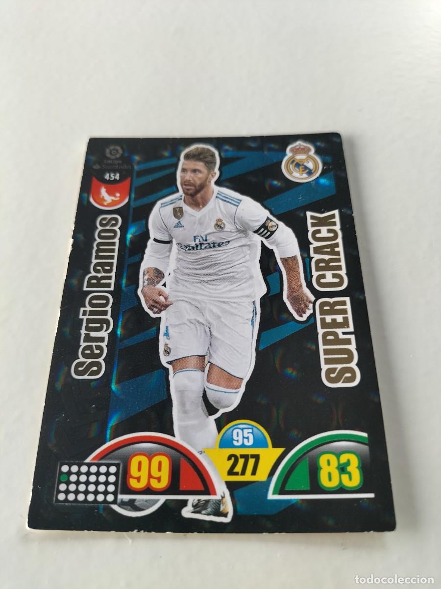 Cromos de f&uacute;tbol: 1 CROMO FICHA PANINI ADRENALYN TEMPORADA 17-18 2017-2018 REAL MADRID C.F SERGIO RAMOS 454 SUPER CRAC