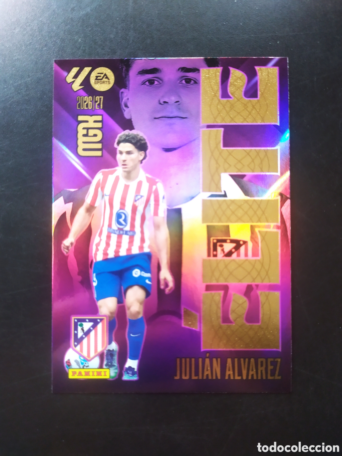 Cromos de f&uacute;tbol: Megacracks 2026 2027 26 27 panini Juli&aacute;n Alvarez elite n&deg; 8 Atl&eacute;tico Madrid