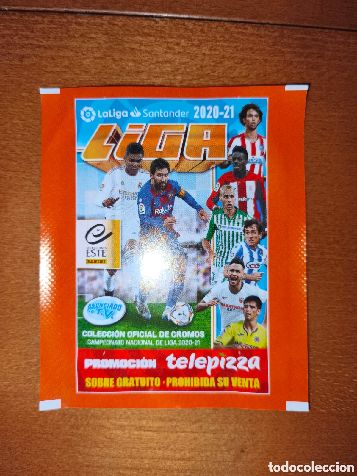 Cromos de f&uacute;tbol: Sobre sin abrir promocional TELEPIZZA liga este 20/21