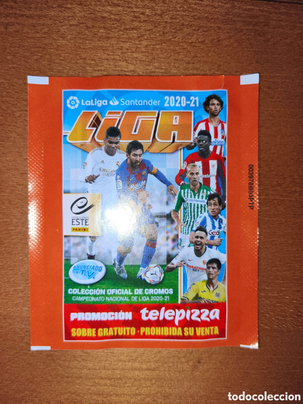 Cromos de f&uacute;tbol: Sobre sin abrir promocional TELEPIZZA liga este 20/21