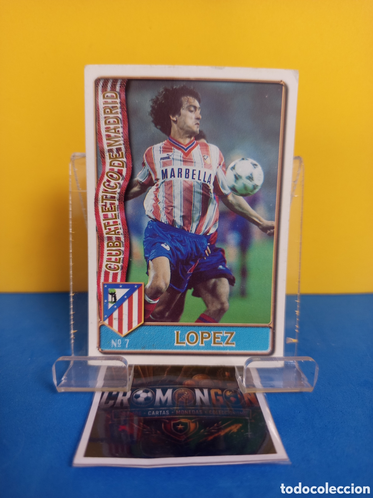 Figurine di Calcio: ❇️ CROMO ⚽ CARD 7 L&Oacute;PEZ ATL&Eacute;TICO DE MADRID FICHAS LIGA 96 97 1996 1997 MUNDICROMO SPORT ❇️