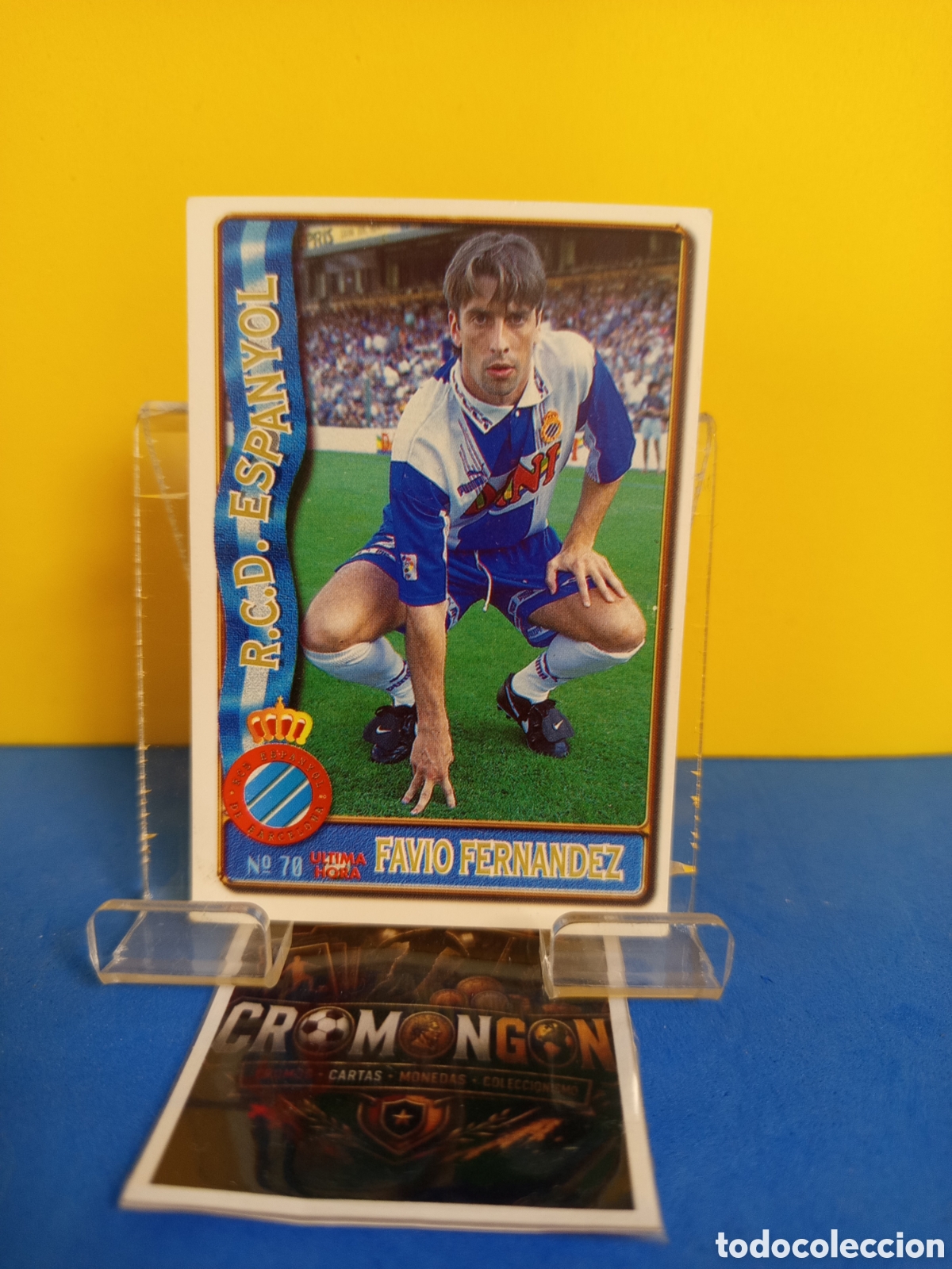 Football Stickers: ❇️ CROMO ⚽ CARD 70 FAVIO FERN&Aacute;NDEZ ESPA&Ntilde;OL UH FICHAS LIGA 96 97 1996 1997 MUNDICROMO SPORT ❇️