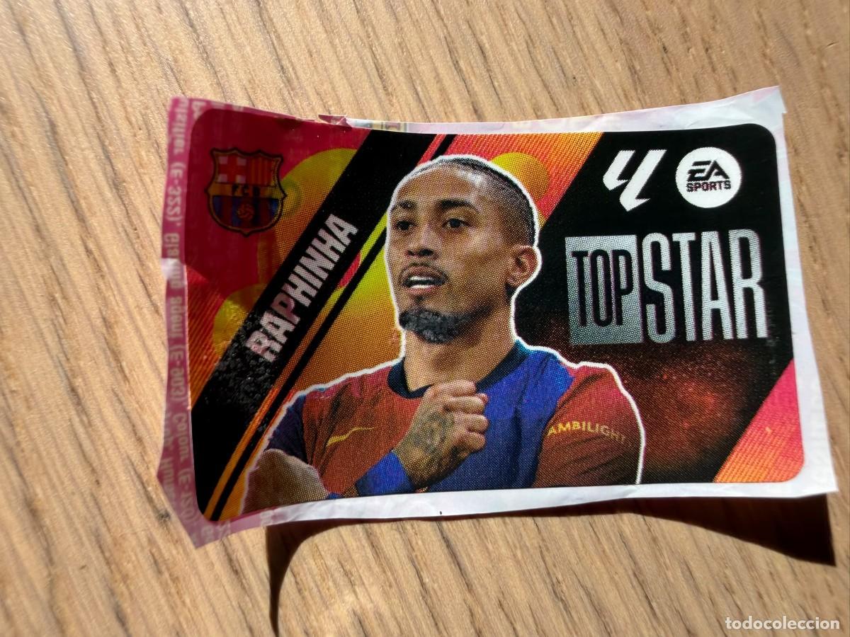 Cromos de f&uacute;tbol: TOP STAR RAPHINHA BARCELONA 25 26 2025 2026 LIGA EA SPORTS CHICLES CHICLE ESTE SIN PEGAR