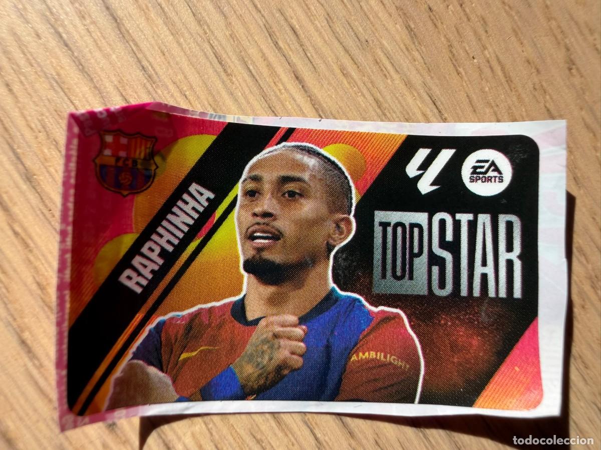 Cromos de f&uacute;tbol: TOP STAR RAPHINHA BARCELONA 25 26 2025 2026 LIGA EA SPORTS CHICLES CHICLE ESTE SIN PEGAR