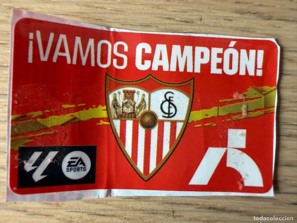 Cromos de f&uacute;tbol: ESCUDO VAMOS CAMPEON SEVILLA 23 24 2023 2024 LIGA EA SPORTS CHICLES CHICLE ESTE SIN PEGAR
