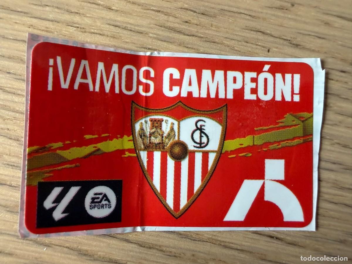 Cromos de f&uacute;tbol: ESCUDO VAMOS CAMPEON SEVILLA 23 24 2023 2024 LIGA EA SPORTS CHICLES CHICLE ESTE SIN PEGAR