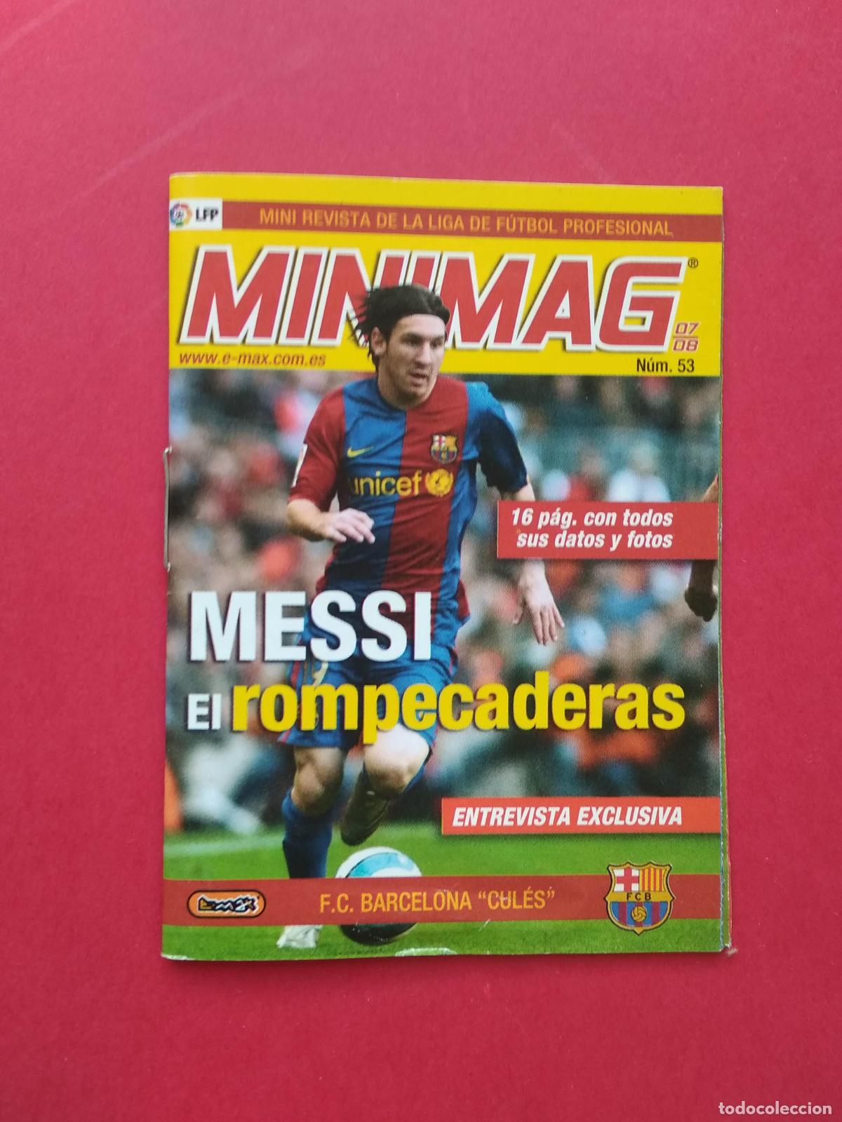 Figurine di Calcio: MINI REVISTA MINIMAG LFP 07 08 2007 2008 CROMO N&ordm; 53 LEO MESSI FC BARCELONA